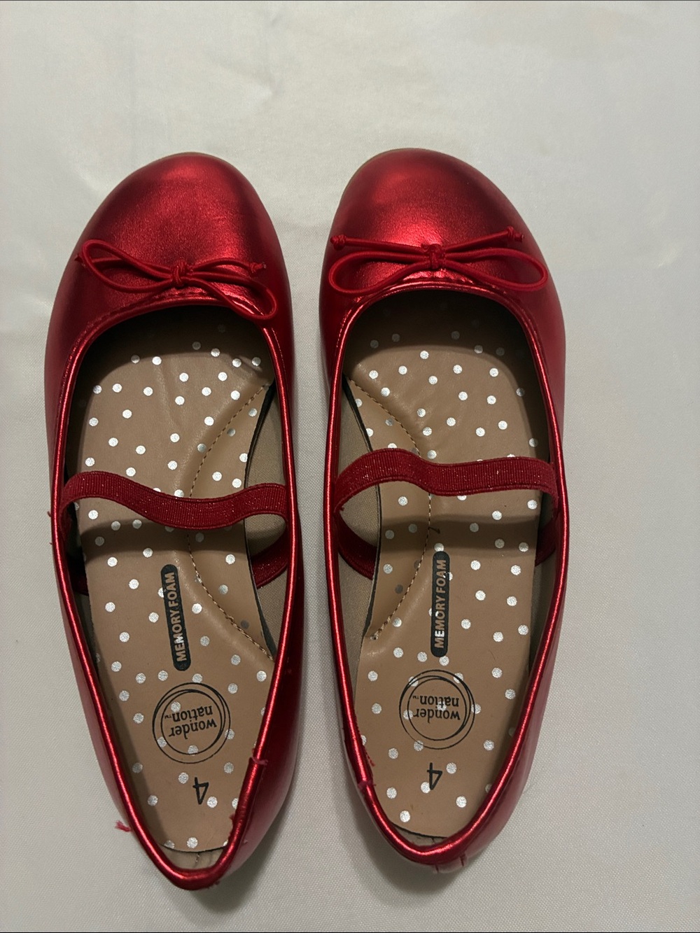 wonder nation Red Girls' Mary Jane Ballet Flats